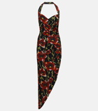 Norma Kamali Halterneck floral midi dress