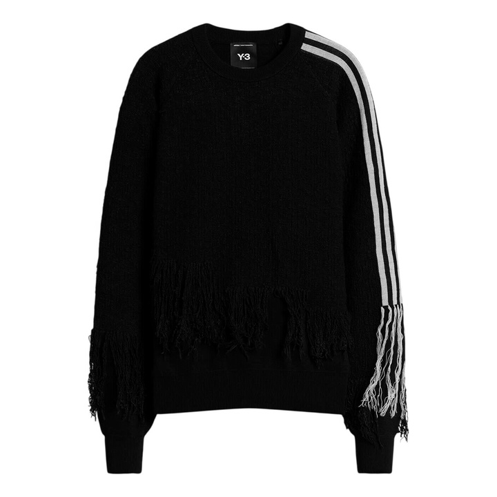 Photo: Y-3 Women's Knit Fringe Sweatshirt in Black