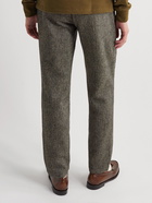 De Bonne Facture - Herringbone Wool Drawstring Trousers - Gray