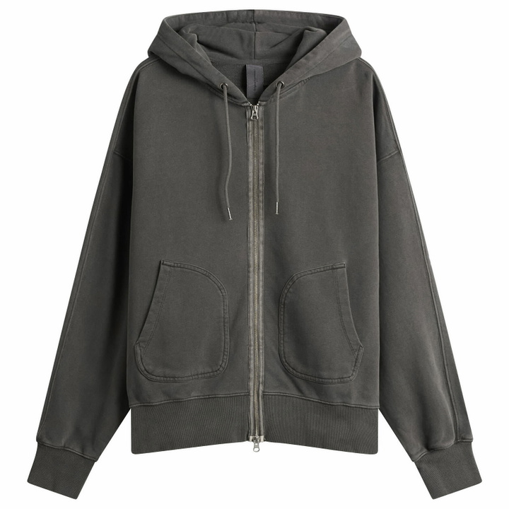 Photo: FrizmWORKS Men's OG Pigment Dyed Zip Hoodie in Charcoal
