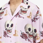 Endless Joy Men's Momento Mori Skulls Vacation Shirt in Lilac