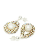 Pearl Octopuss.y Tiny Oyster Embellished Drop Earrings - Silver - One Size