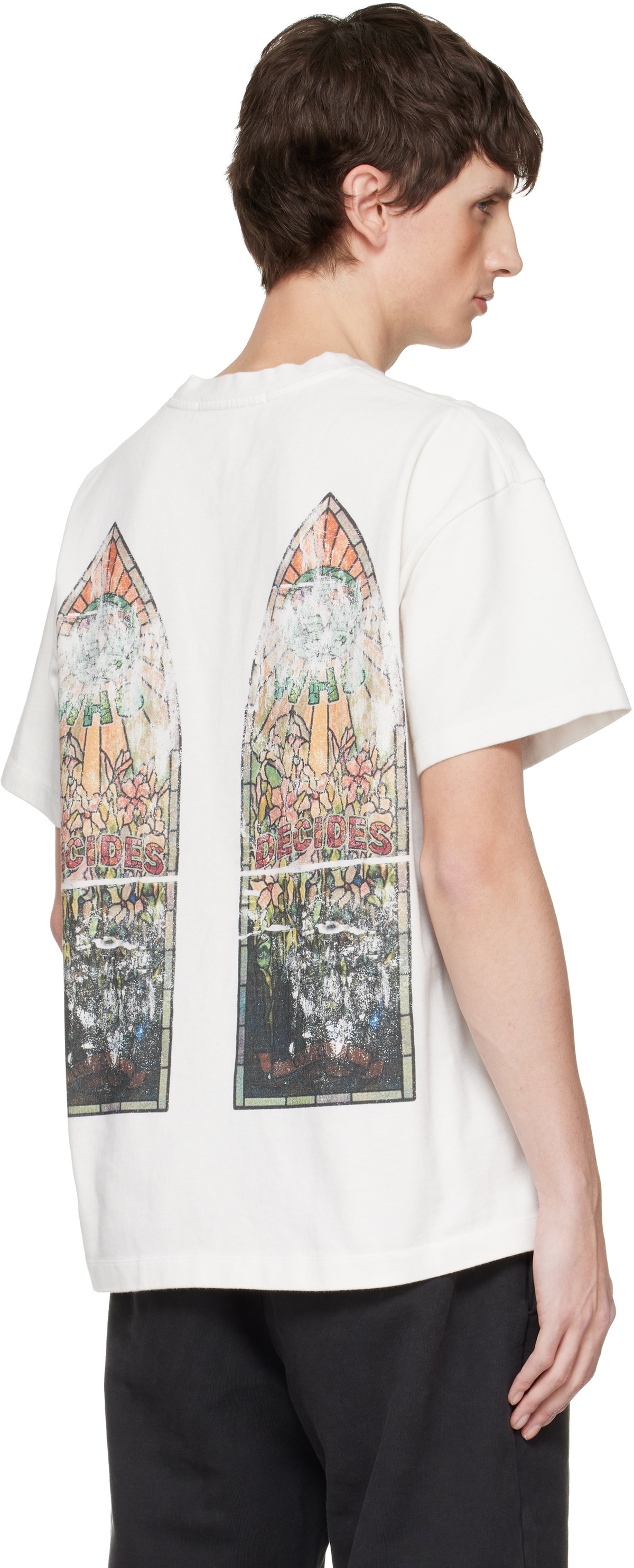Who Decides War White Faded Jersey T-shirt
