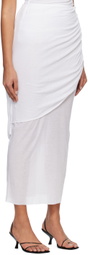 Subtle Le Nguyen White Draped Dewy Maxi Skirt
