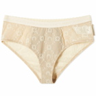 Marine Serre Women's Moonogram Mesh Flock Brief in Light Beige