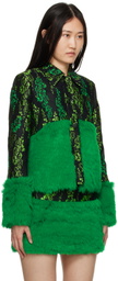 SHUTING QIU Black & Green Floral Jacket