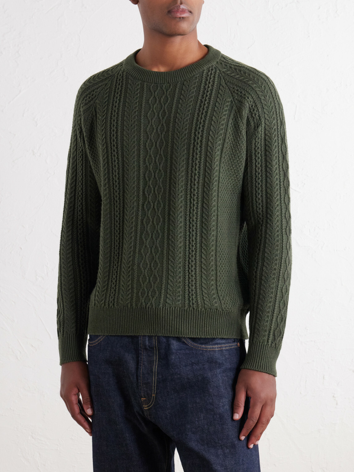 Begg & Co - Maytime Cable-Knit Cashmere-Blend Sweater - Green