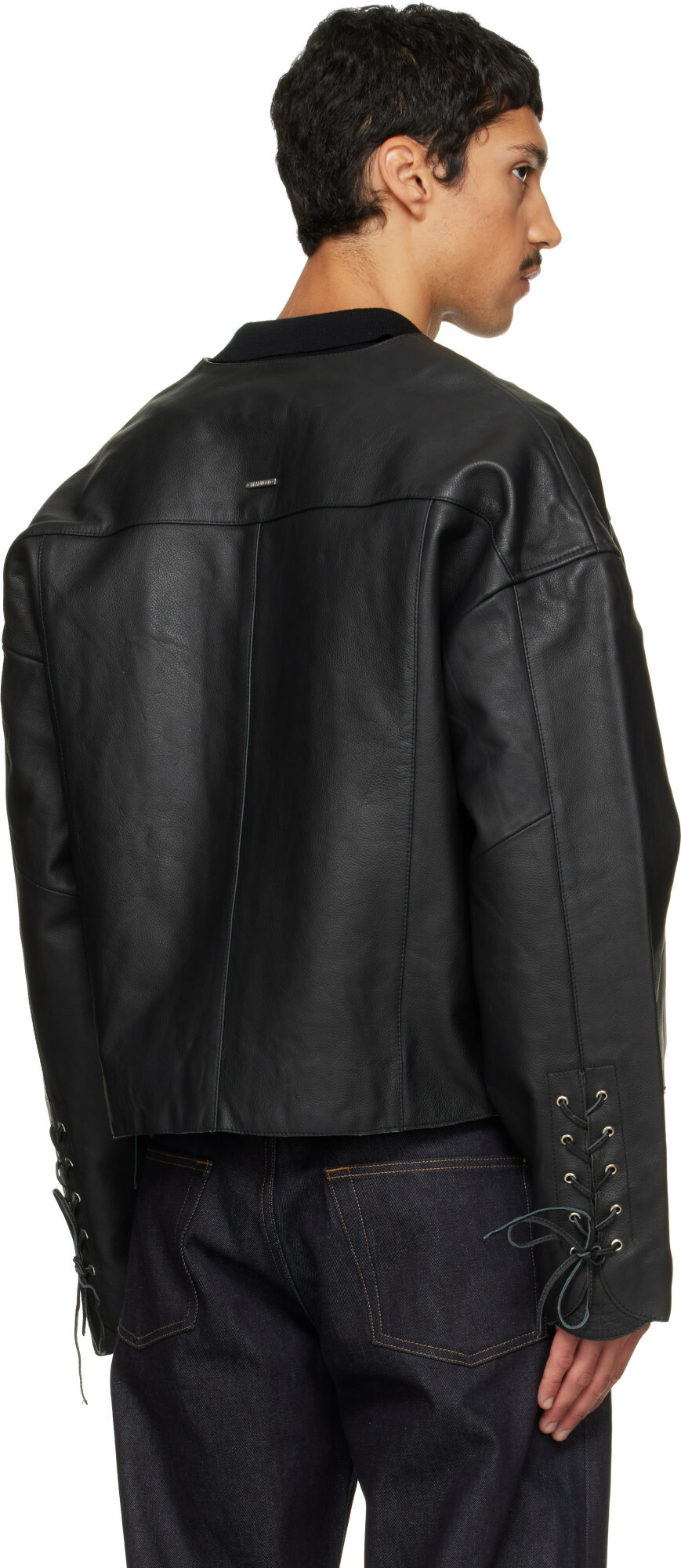 Deadwood Black Canoo Oversized Leather Jacket