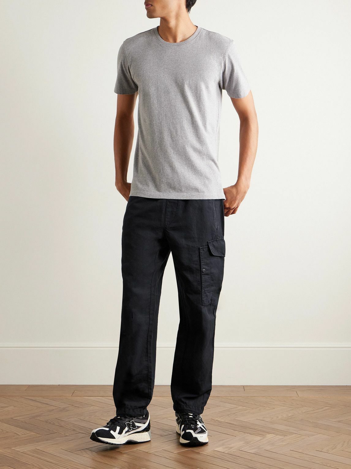 C.P. Company - Straight-Leg Logo-Appliquéd Cotton and Linen-Blend Cargo Trousers - Blue