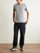 C.P. Company - Straight-Leg Logo-Appliquéd Cotton and Linen-Blend Cargo Trousers - Blue