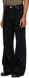 NULLUS SSENSE Exclusive Black Intertwined Structure Jeans
