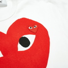 Comme des Garçons Play Men's Large Double Heart Logo T-Shirt in White/Red