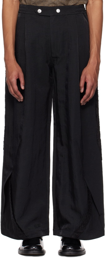 Photo: NULLUS Black Corduroy Paneled Athletes Track Pants