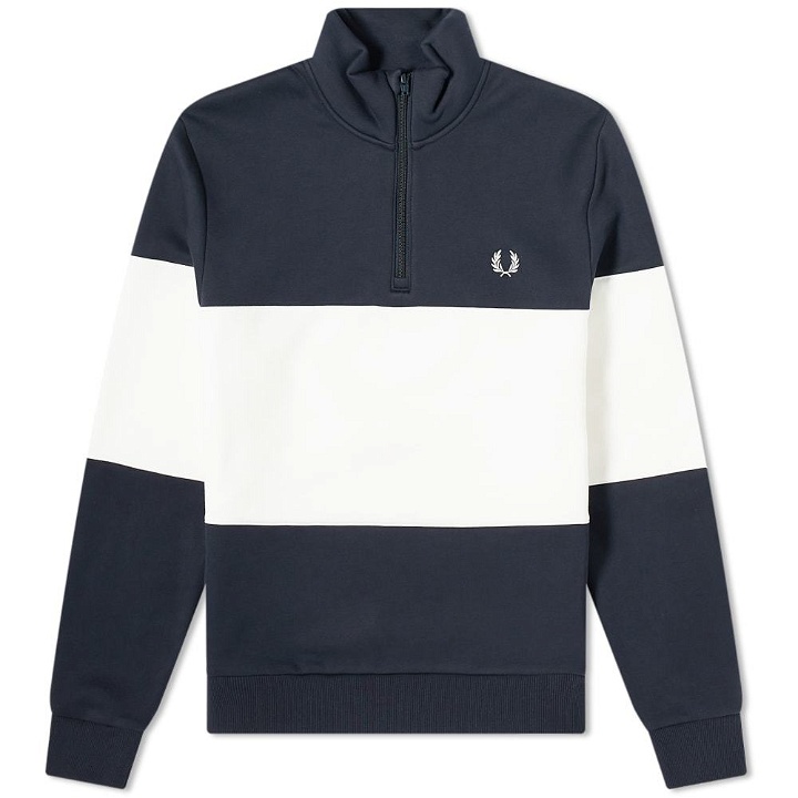 Photo: Fred Perry Authentic Colour Block Half Zip Sweat