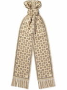 Valentino Garavani - Tasselled Printed Silk-Twill Scarf