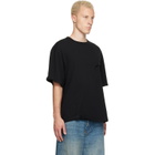 We11done Black Logo Pin-Tucked T-shirt