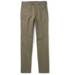 Aspesi - Tapered Garment-Dyed Cotton-Twill Trousers - Green