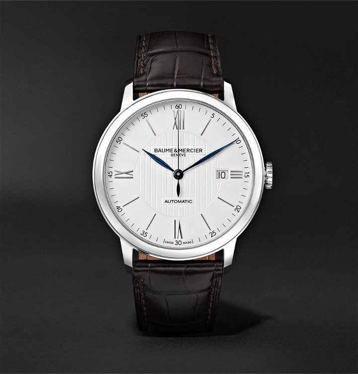 Photo: Baume & Mercier - Classima Automatic 40mm Stainless Steel and Alligator Watch - White