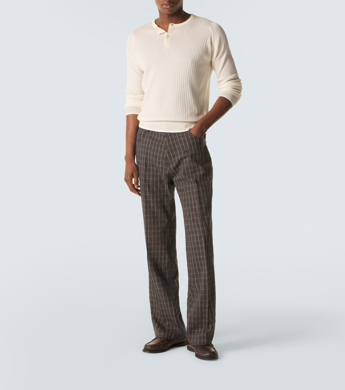 Wales Bonner Nile wool and cotton Henley shirt