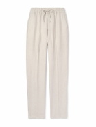 Kingsman - Straight-Leg Herringbone Linen Drawstring Trousers - Neutrals