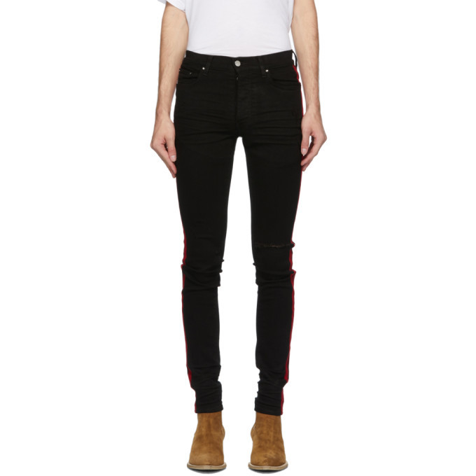 Photo: Amiri Black Denim Flock Track Jeans