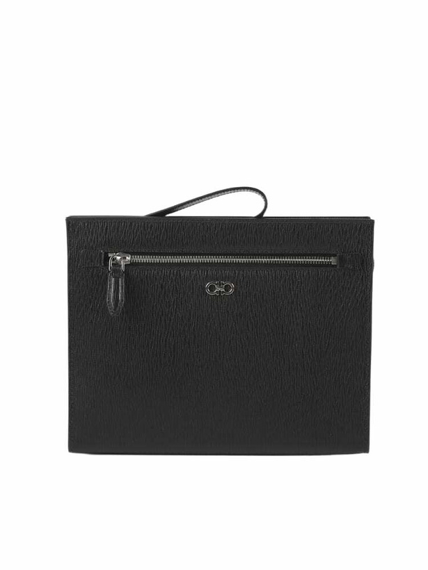 Photo: Ferragamo Pouch Gancini In Calfskin
