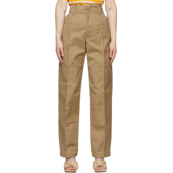 Acne Studios Beige Twill Workwear Trousers Acne Studios