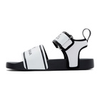 Dolce and Gabbana White and Black Logo Sandals