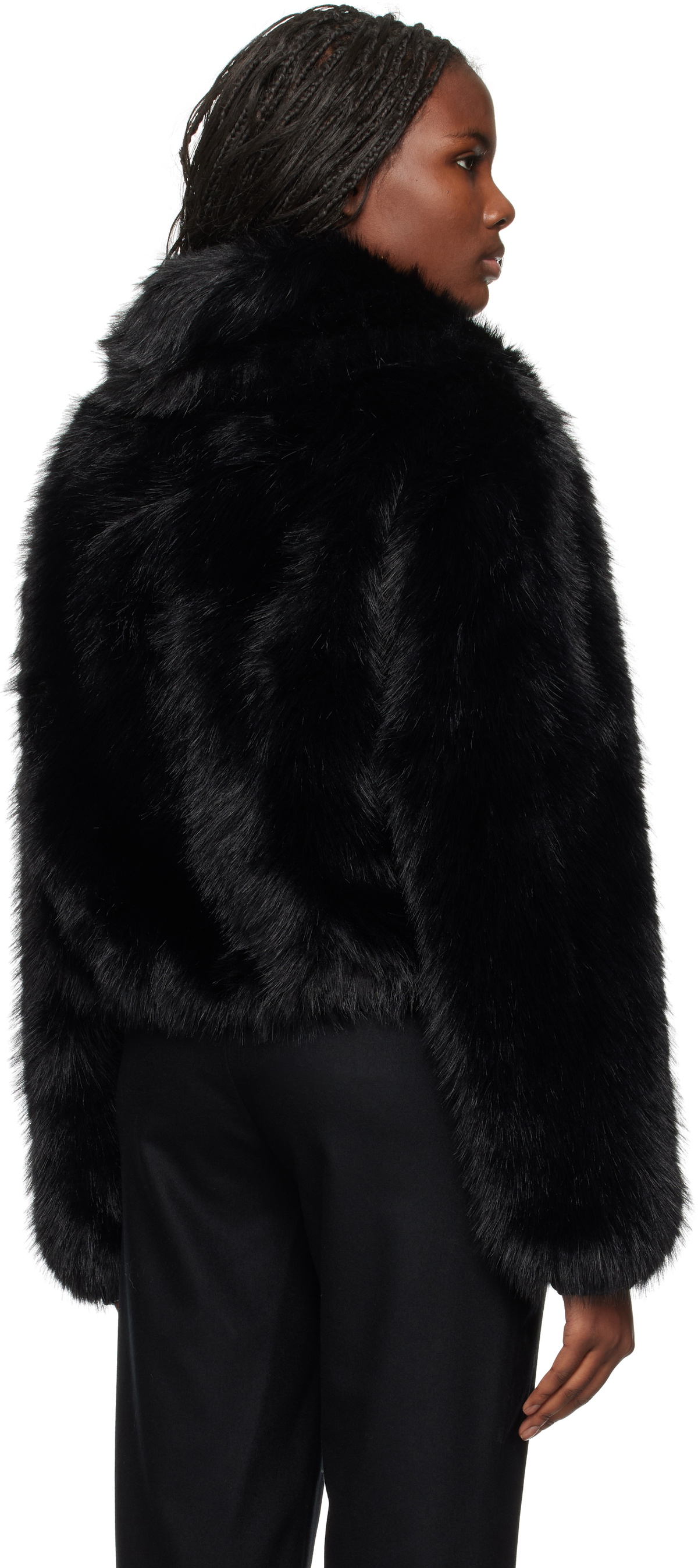 The Frankie Shop Black Hope Faux-Fur Jacket The Frankie Shop