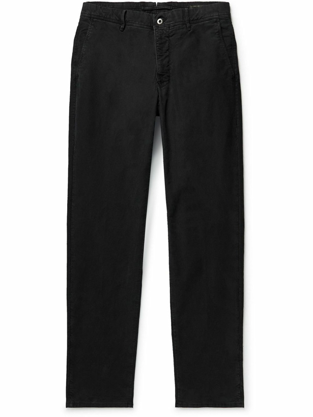 Photo: Incotex - Slim-Fit Cotton-Blend Twill Trousers - Black
