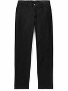 Incotex - Slim-Fit Cotton-Blend Twill Trousers - Black