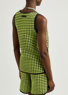 Adidas X Wales Bonner Patterned-intarsia Crochet-knit Vest Yellow