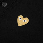 Comme des Garçons Play Men's Gold Heart Cardigan in Black