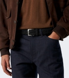 Kiton Braided suede belt