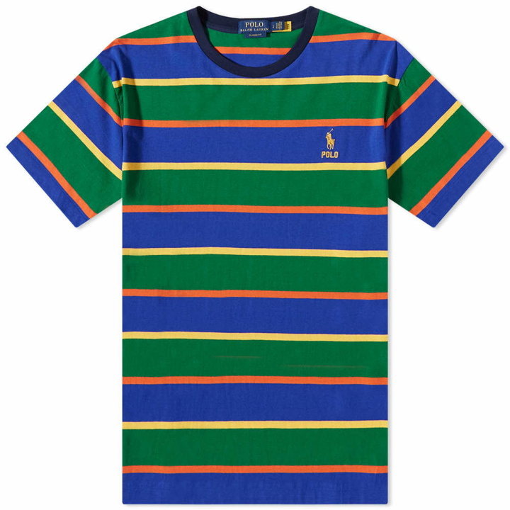Photo: Polo Ralph Lauren Men's Block Multistriped T-Shirt in Heritage Royal Multi