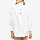 GANNI Women's Cotton Poplin Tie String Shirt in Bright White