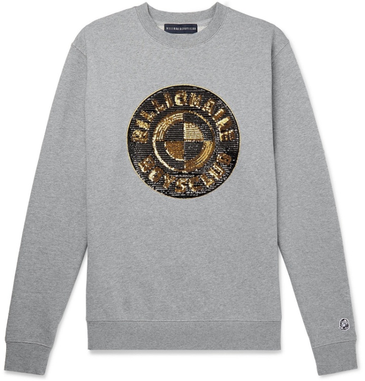 Photo: Billionaire Boys Club - Logo-Embellished Mélange Loopback Cotton-Jersey Sweatshirt - Gray