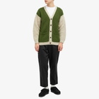 Country Of Origin Men's Regent Panel Knit Cardigan in Forest