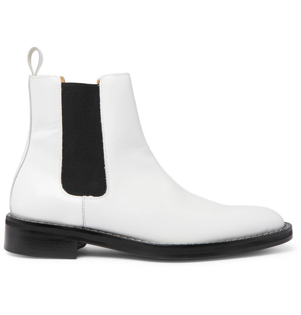åbenbaring Krage Stænke AMI - Leather Chelsea Boots - White AMI