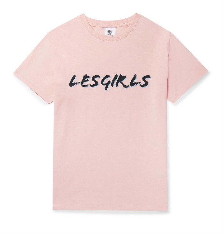 Photo: Les Girls Les Boys - Logo-Print Cotton-Jersey T-Shirt - Pink