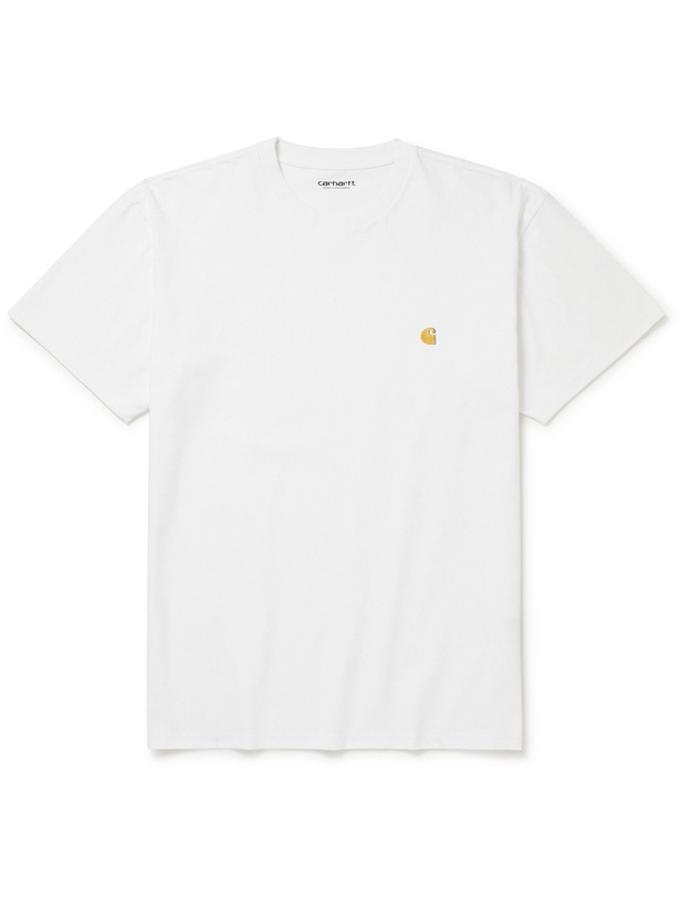 Photo: Carhartt WIP - Logo-Embroidered Cotton-Jersey T-Shirt - White