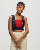 Tommy Jeans Tommy X Aries Engineered Knit Flag Top Blue/Red - Womens - Tops & Tanks