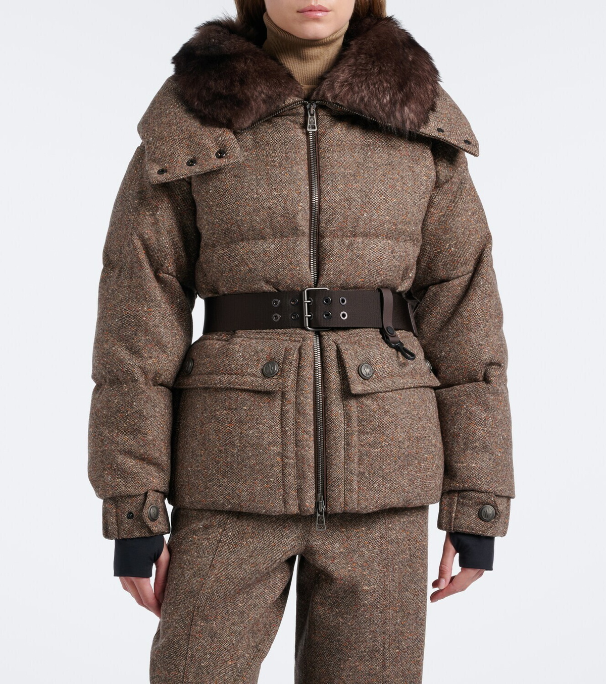 Moncler Grenoble Gelise hooded virgin wool down jacket