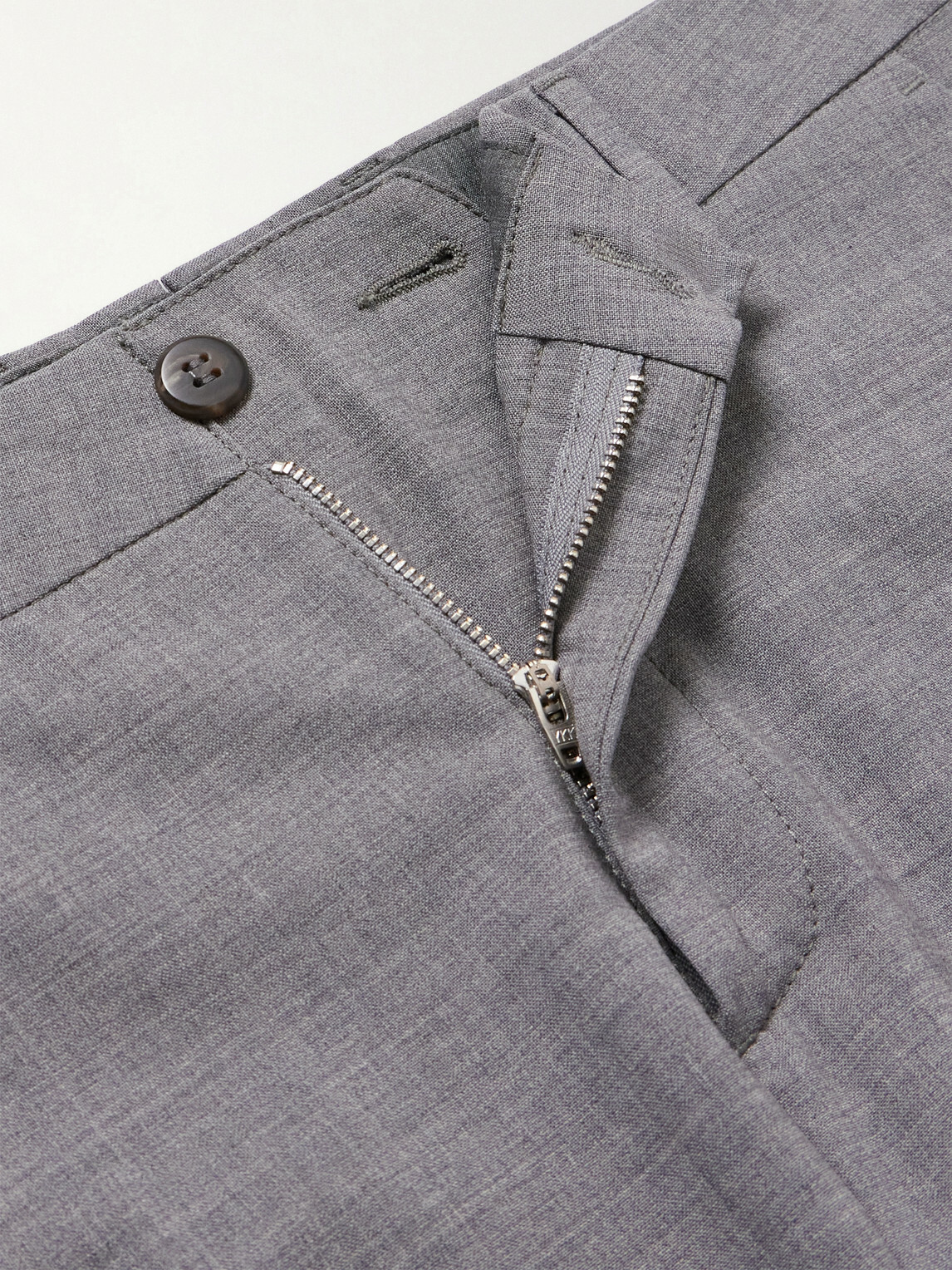 Eleventy - Slim-Fit Tapered Stretch-Wool Flannel Trousers - Gray
