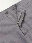 Eleventy - Slim-Fit Tapered Stretch-Wool Flannel Trousers - Gray