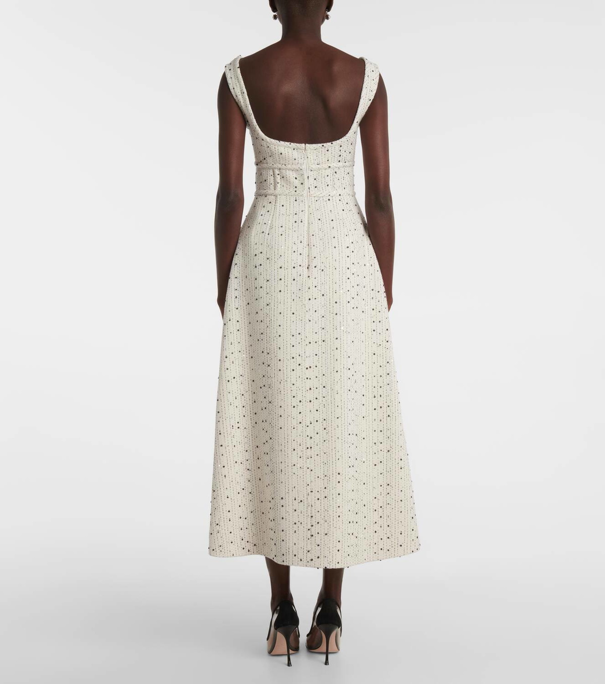ワンピース Elie Saab Gabardine Midi Dress PALM SHADE40 Gabardine Elie Saab Gabardine midi dress palm shade40 | The Fashion Square