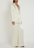 Giuliva Heritage The Elsa Wide-leg Satin Trousers Ivory