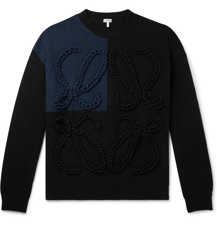 Photo: LOEWE - Logo-Detailed Cotton-Blend Sweater - Black