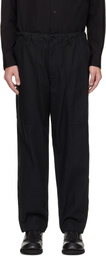 YOHJI YAMAMOTO Black BS Herringbone Hem Zip Painter Trousers