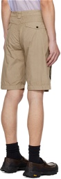 C.P. Company Beige Garment-Dyed Utility Shorts